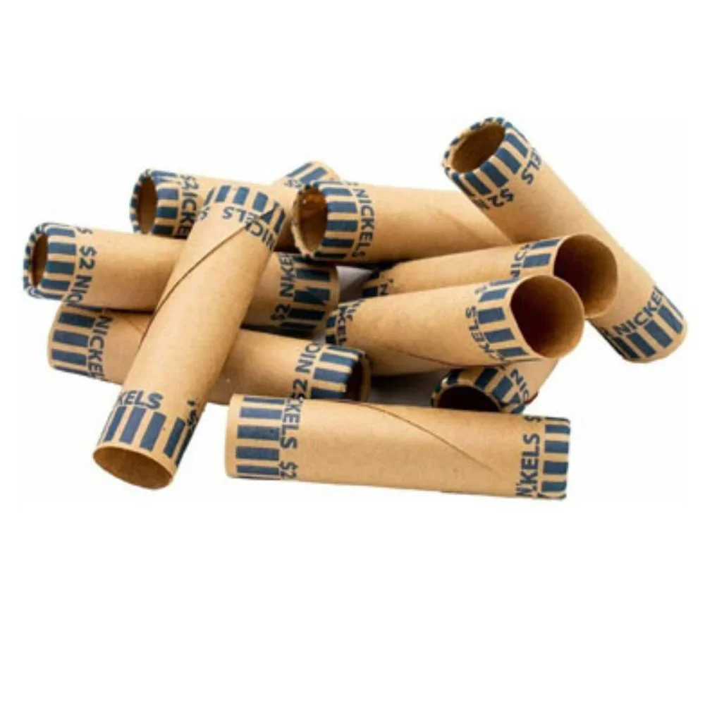 36 ROLLS PREFORMED NICKELS COIN WRAPPERS TUBES 5 CENTS (Holds $2 Each) (1 Pack)